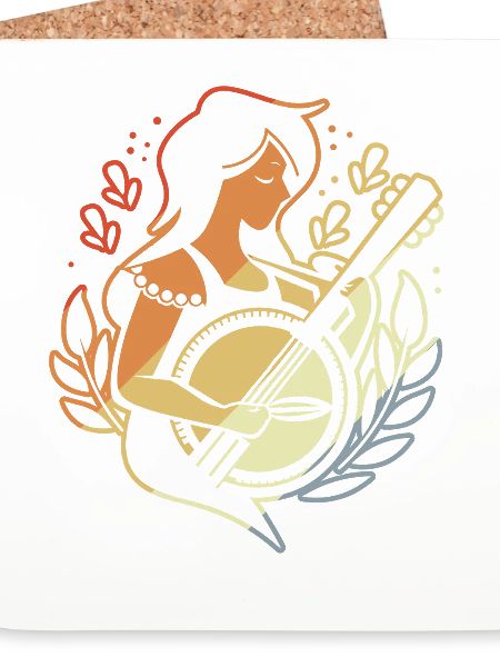 Comic Art Banjospielerin