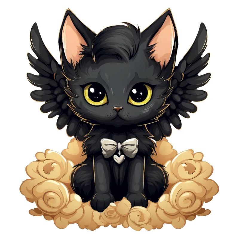 Dark Emo Gothic Angel Cat – Distinctif