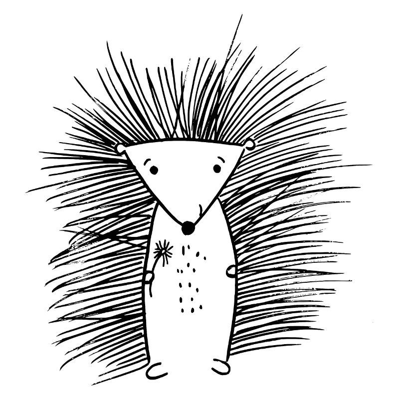 hérisson doux avec fleur