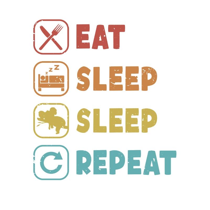 Eat Sleep Sleep Repeat Koalabear Eucalyptus Koala