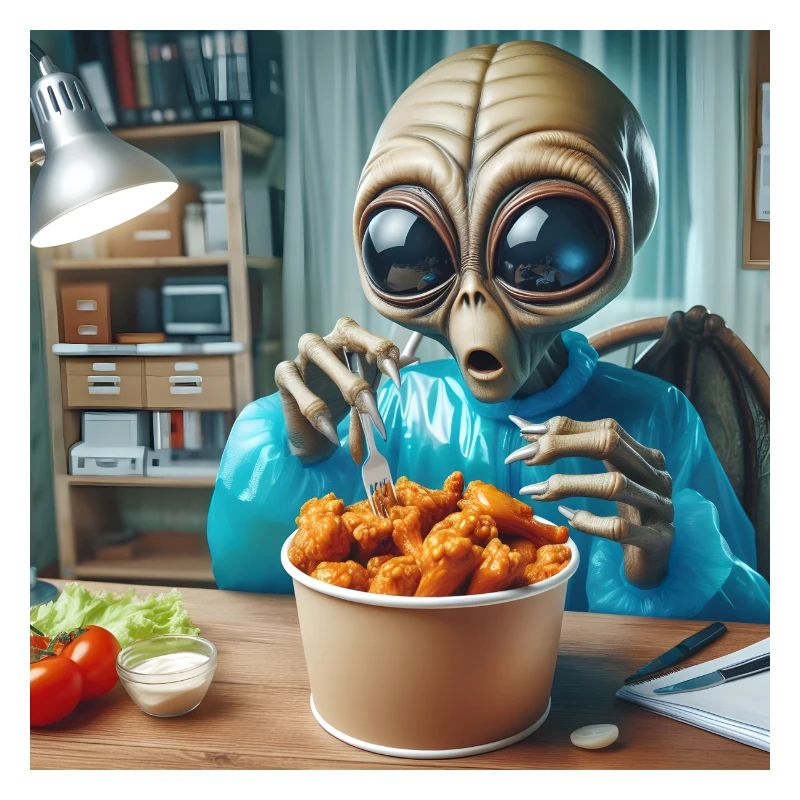 Alien discovers delicious chicken wings