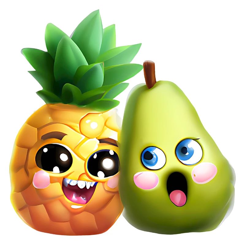 Pineapple Pear Love - Cute Fruit Design