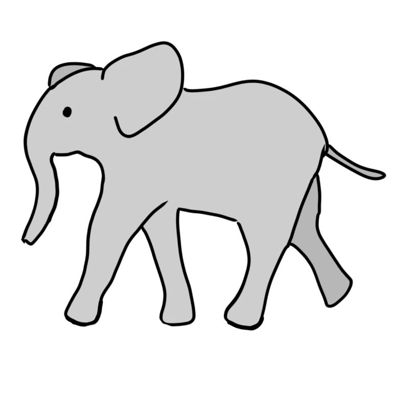 Elefant Symbol Tier Tiere grau