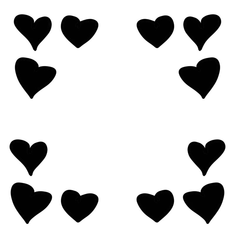 Hearts Pattern Frame Square Heart