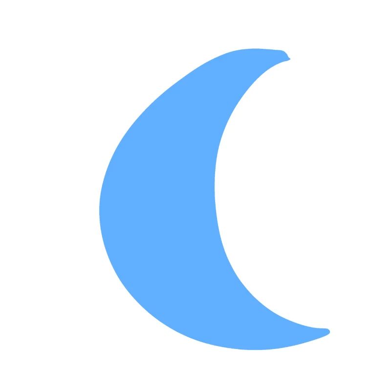 Moon Shape Planet Symbol Blue