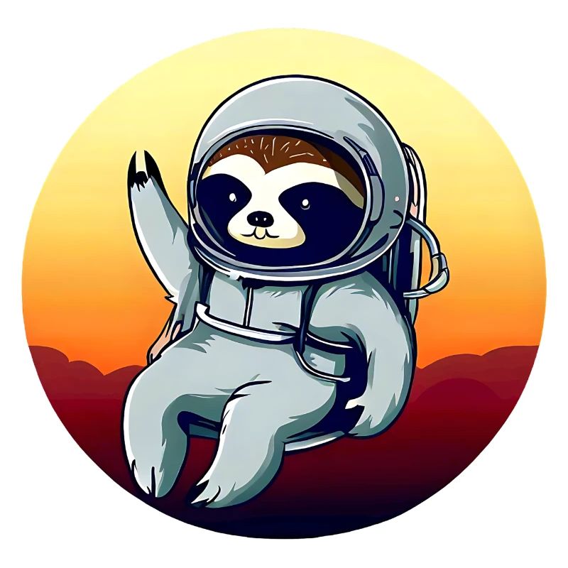 Lazyer in space at sunset