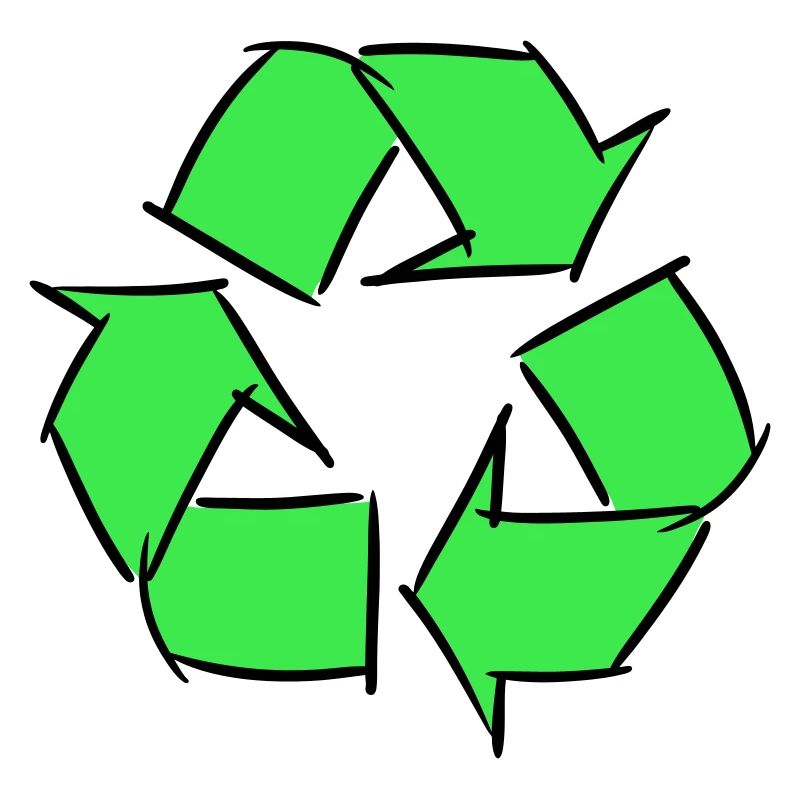 Recycled icon, decorative drawing, customizable.