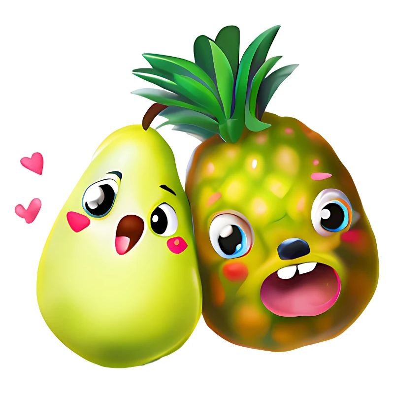 Pineapple Pear Love - Cute Fruit Design