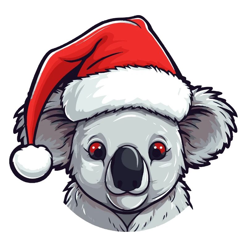 Koala Head Christmas Portrait