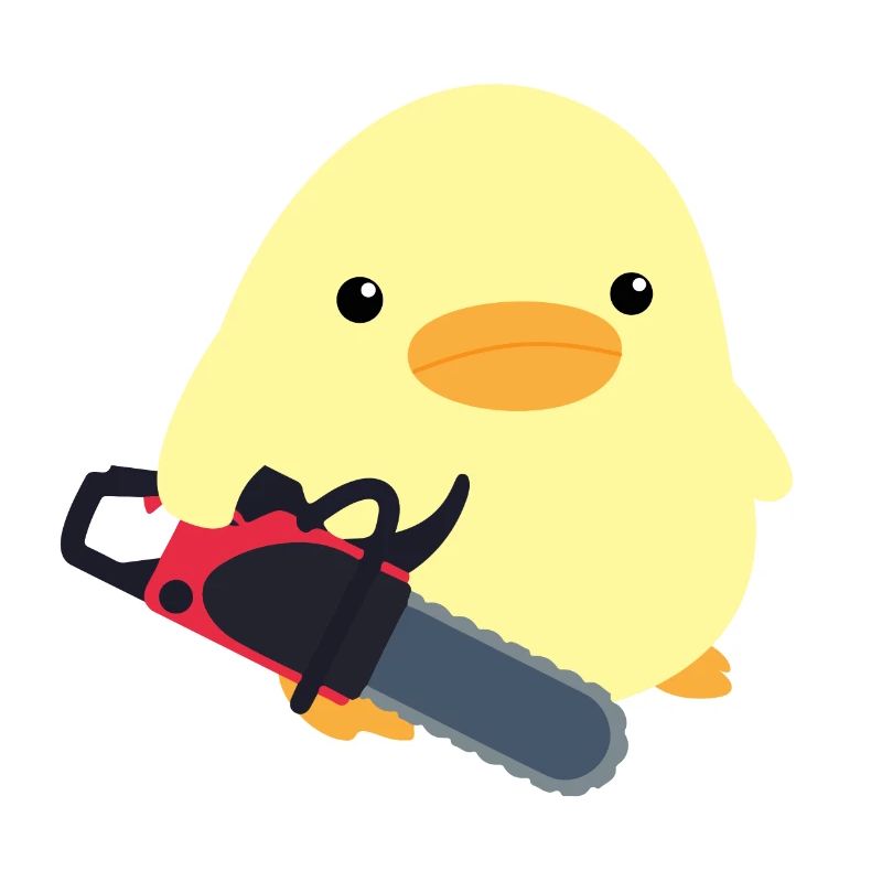 Canard avec tronçonneuse Meme Poussin Idée cadeau Poulet