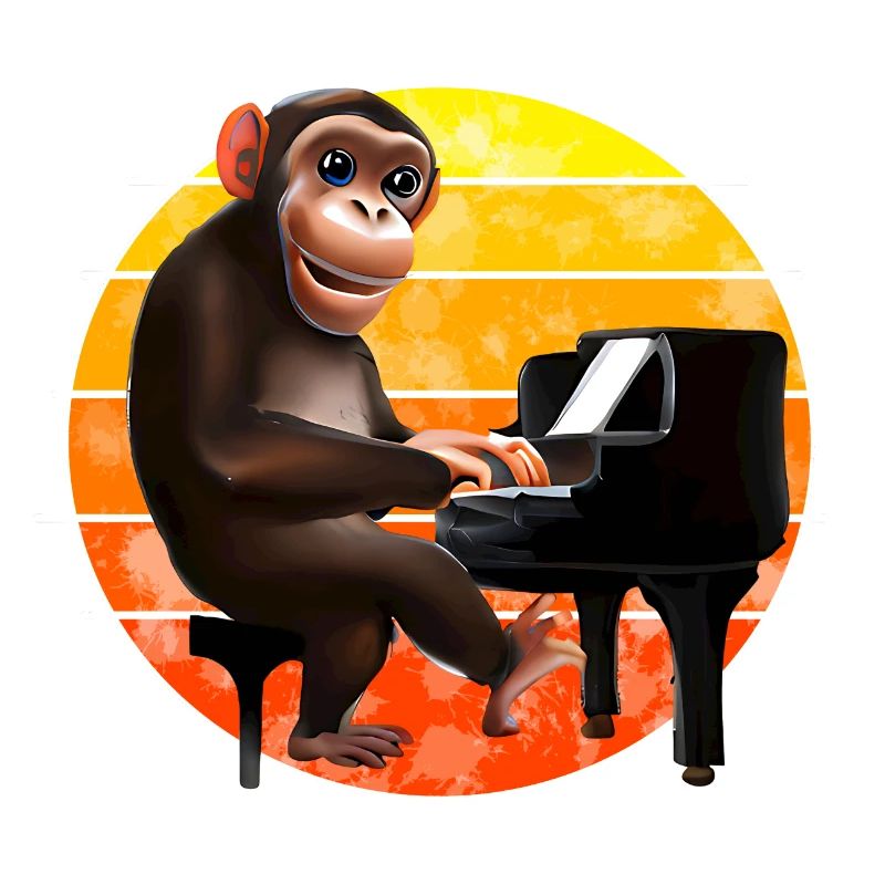Monkey at the piano