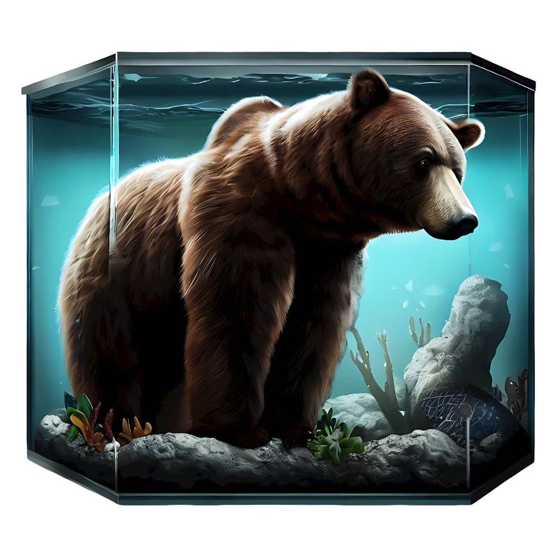 Bär im Aquarium