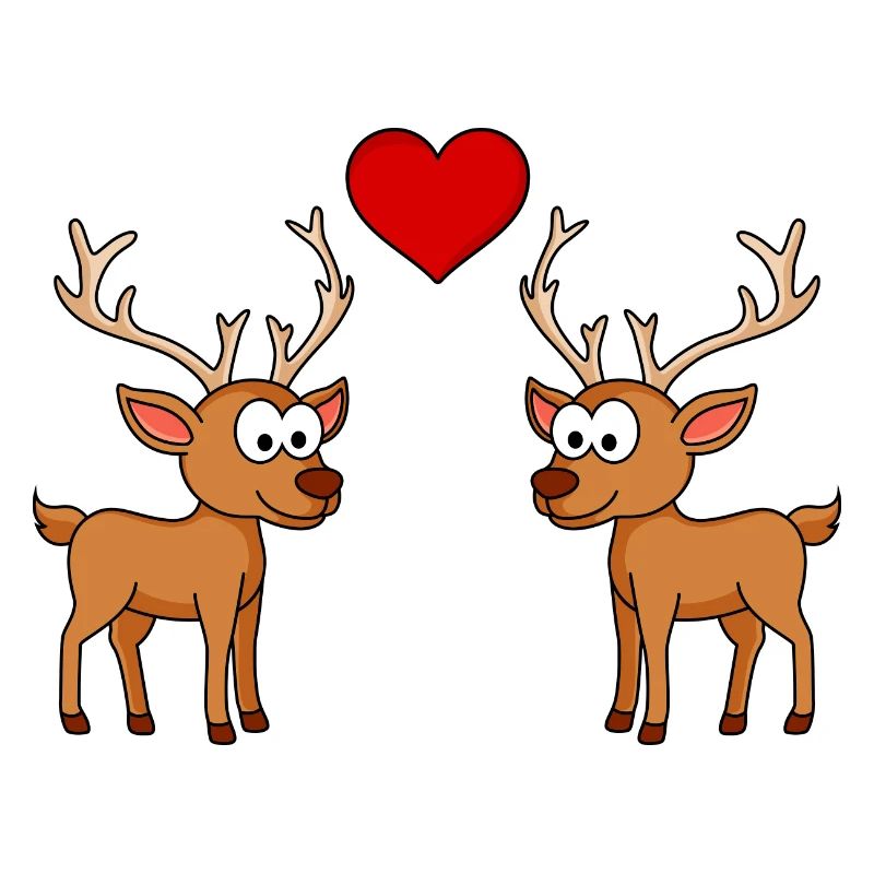 Hirsch Comic Paar Liebe