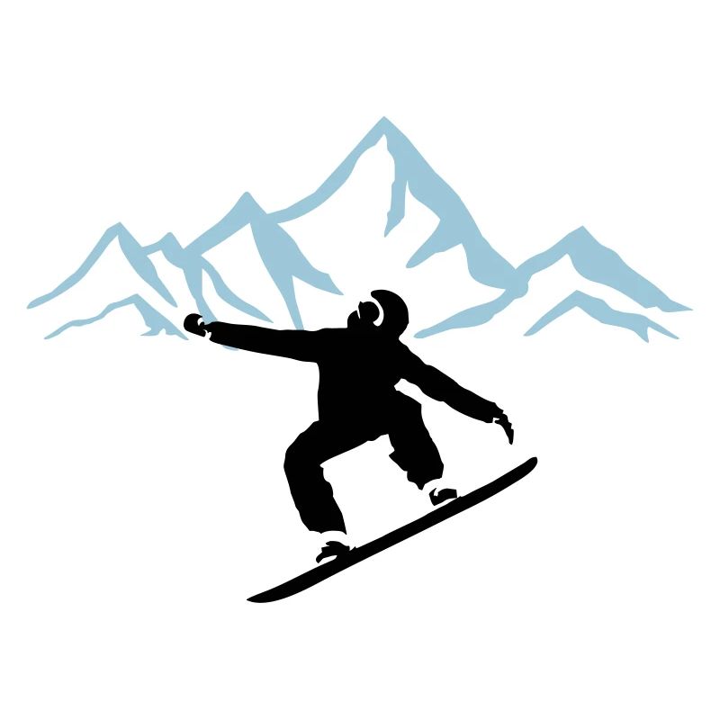 Snowboarders and mountains