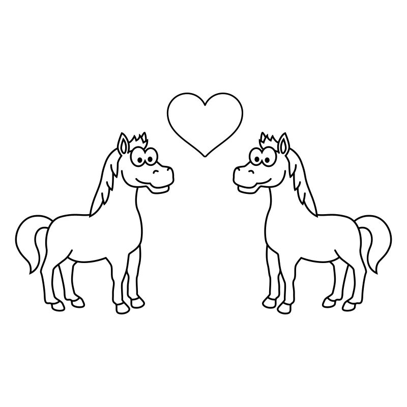 Pferd Comic Tier Paar Liebe