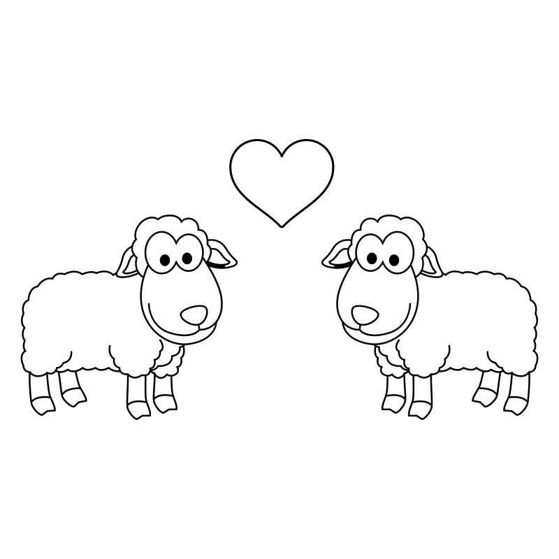 Sheep Comic Couple Love