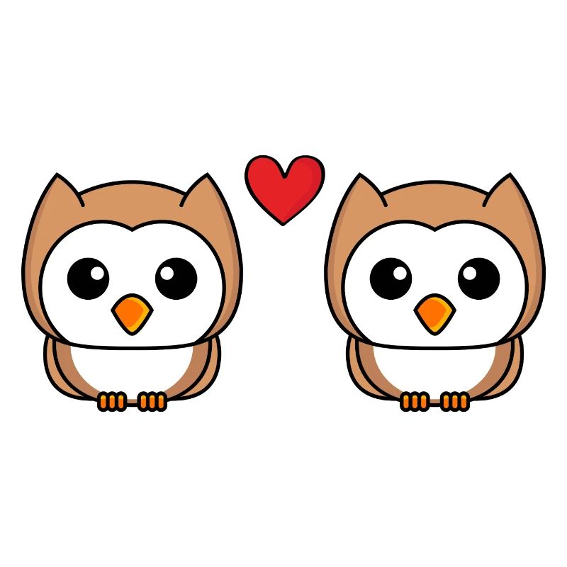 Eule Comic Paar Liebe
