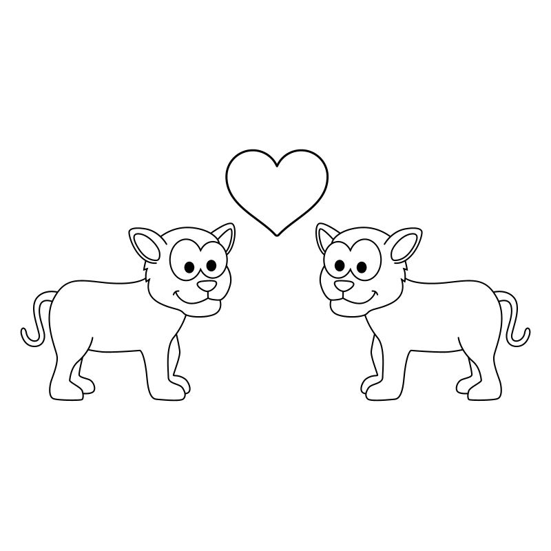 Panther Comic Paar liebe