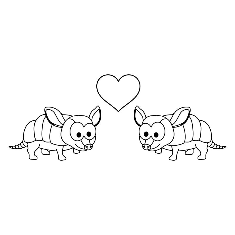 Gürteltier Comic Paar liebe