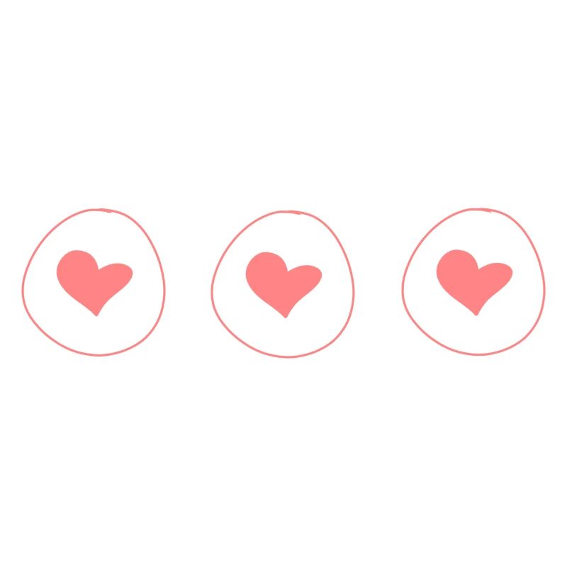 Heart Three Hearts Shape Circle Symbol Pink