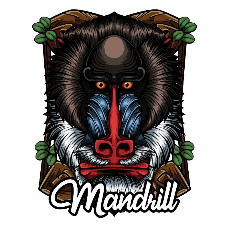 Affengesicht Mandrill Farbenfroh Äffchen Geschenk
