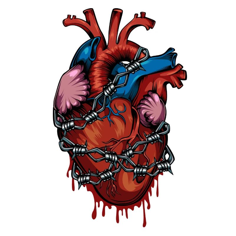 Anatomie Herz Stacheldraht