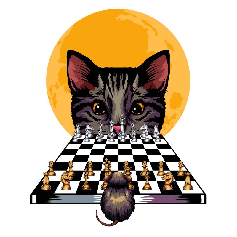 Cat mouse chess game Cool chess move gift idea