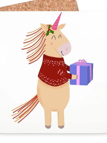 Gelbes Einhorn-Weihnachtsgeschenk