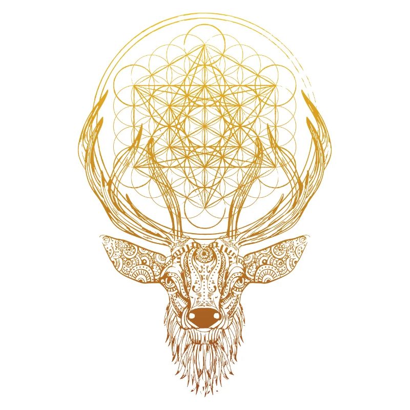 Ornate Deer Sacred Geometry Metatron