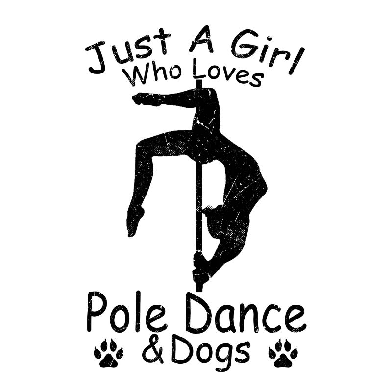 Nur ein Mädchen, das Pole Dance & Hunde Pole Dance