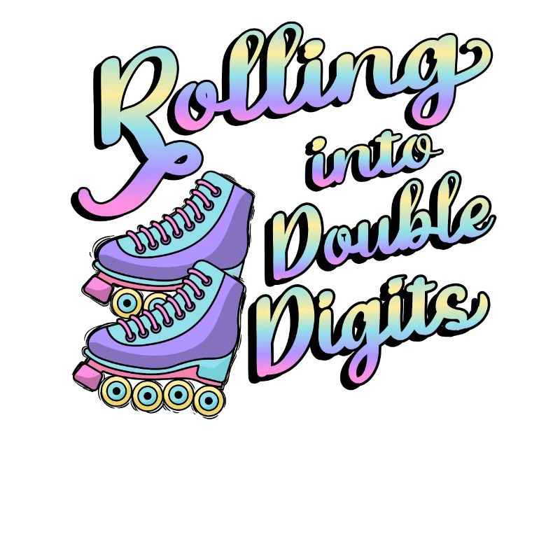 Rolling Into 10 Double Digits Floral Skaters 10.
