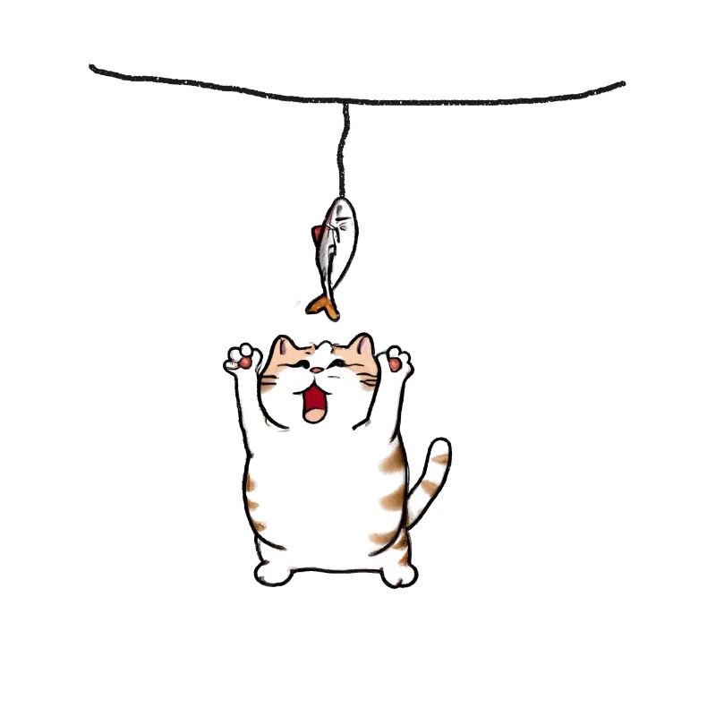 Cat reaches for the fish
