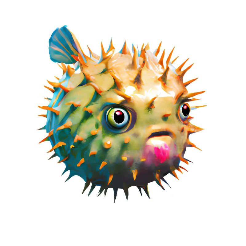 Aufgeblähter Kugelfisch