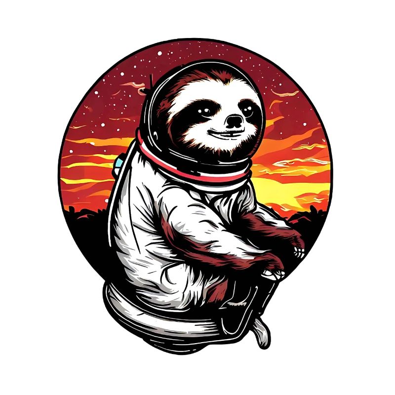 Lazyer in space at sunset