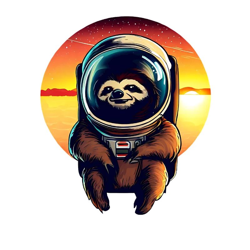 Lazyer in space at sunset