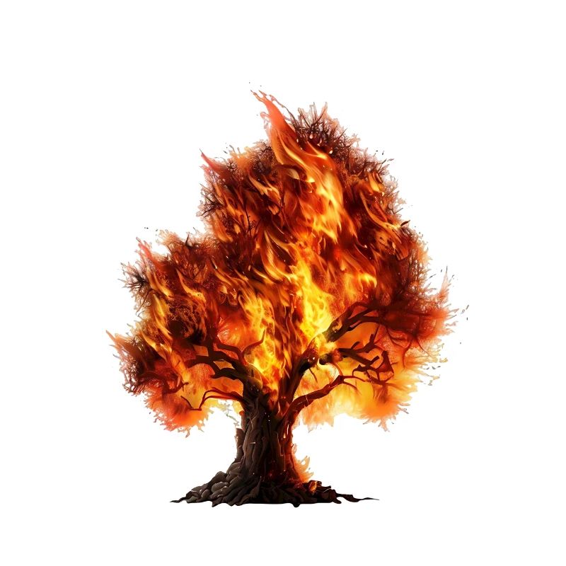 Tree on fire