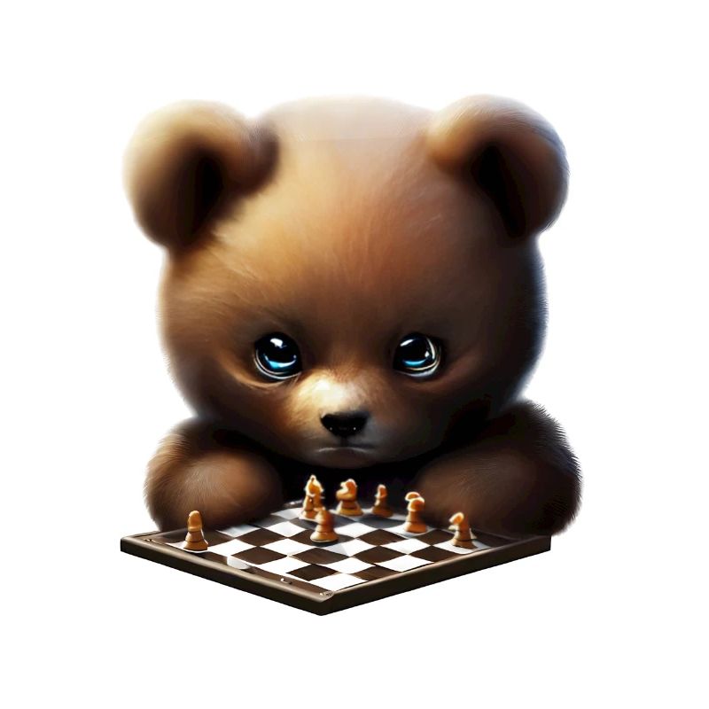 Bear playing chess