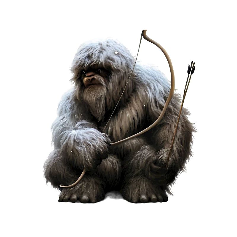 Yeti with bow and arrow