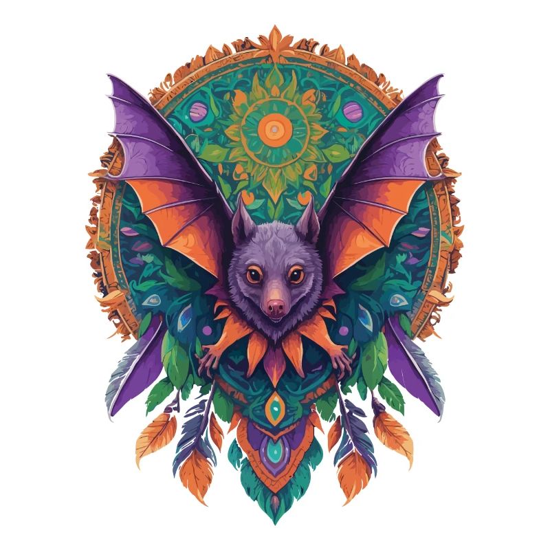 Flying Fox Mandala Dream Catcher Design