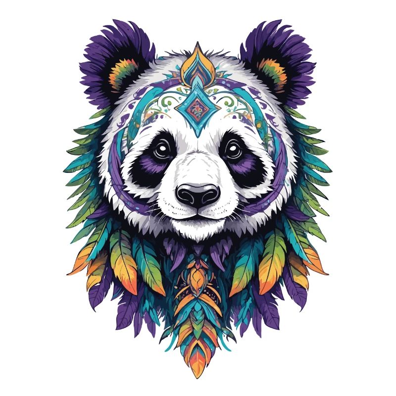 Panda Bear Mandala Dream Catcher Design