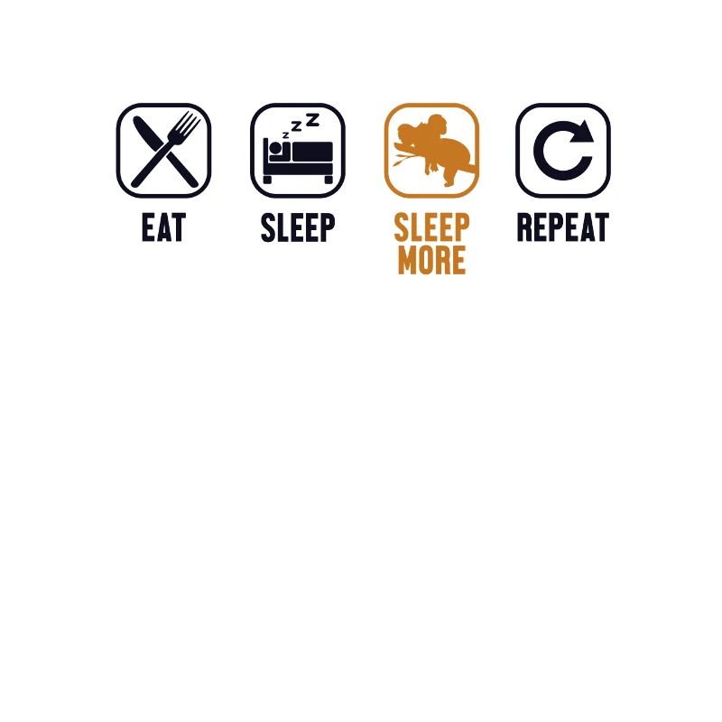 Eat Sleep Sleep More Repeat Koalabear Eucalyptus