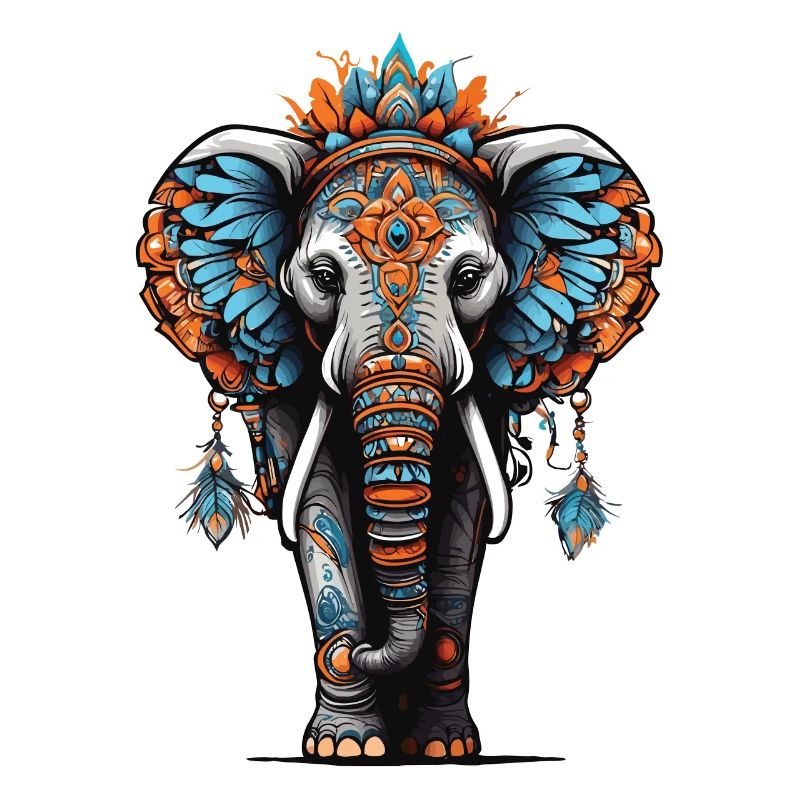 Conception d'attrape-rêves de mandala spirituel d'éléphant