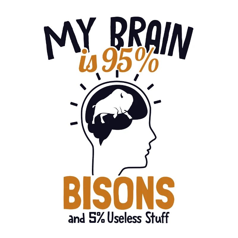 Mon cerveau est composé à 95 % de bisons Bisons de bison d’Amérique de Buffalo