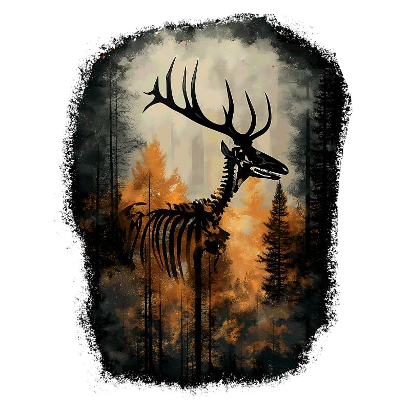 Deer Skeleton Forest Gothic Fantasy Surreal Tree