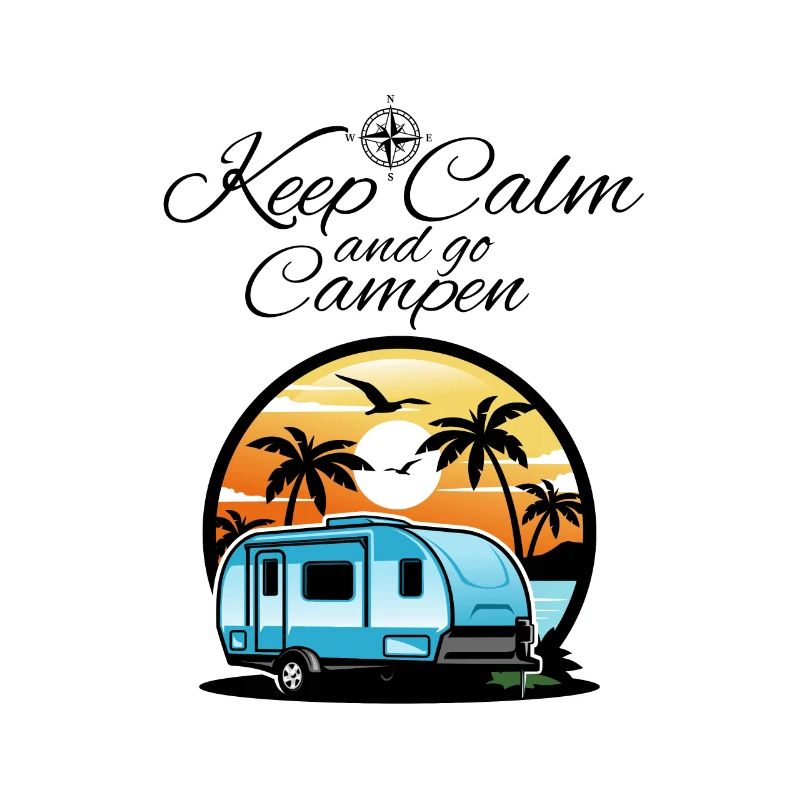 Camper Caravan Saying-Keep Calm and go camping