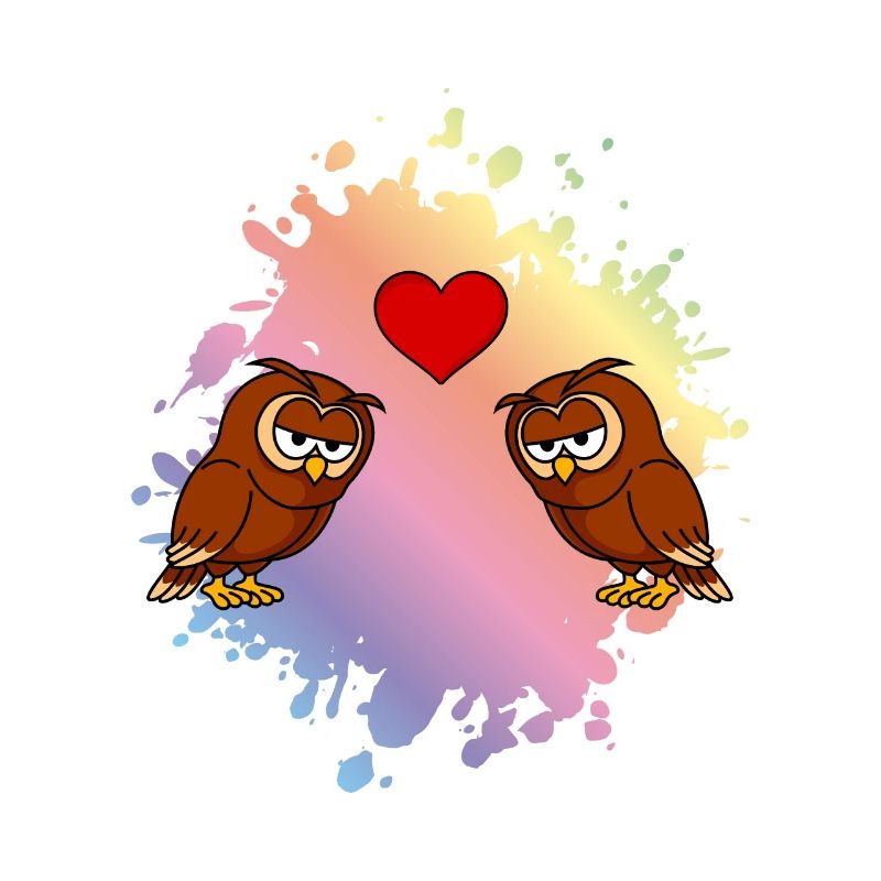 Eule Comic Paar Liebe