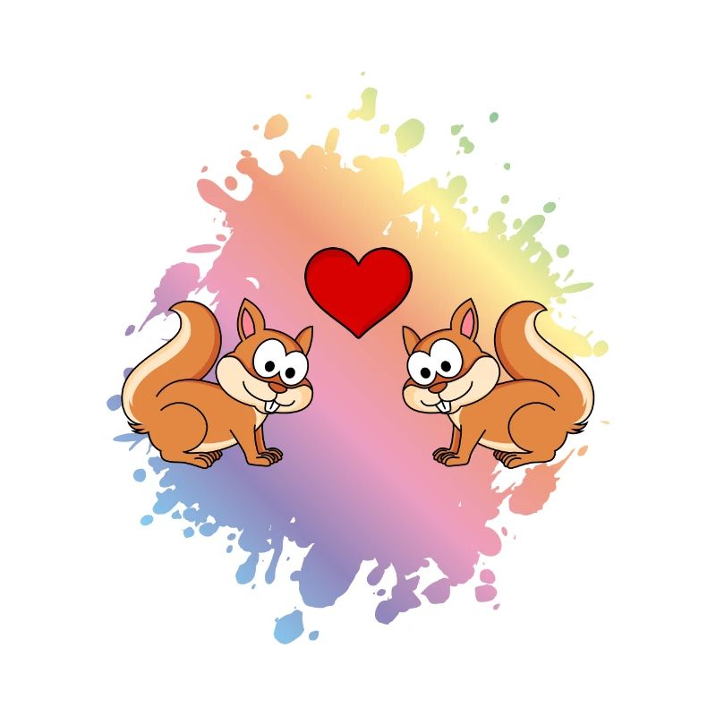 Eichhörnchen Comic Paar Liebe