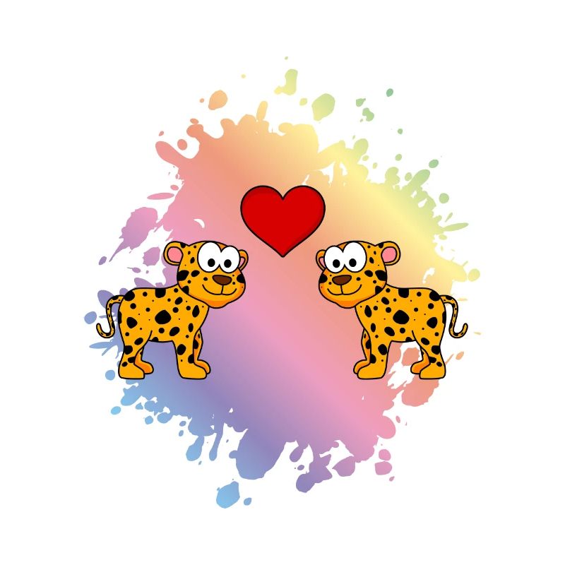 Leopard Comic Paar Liebe