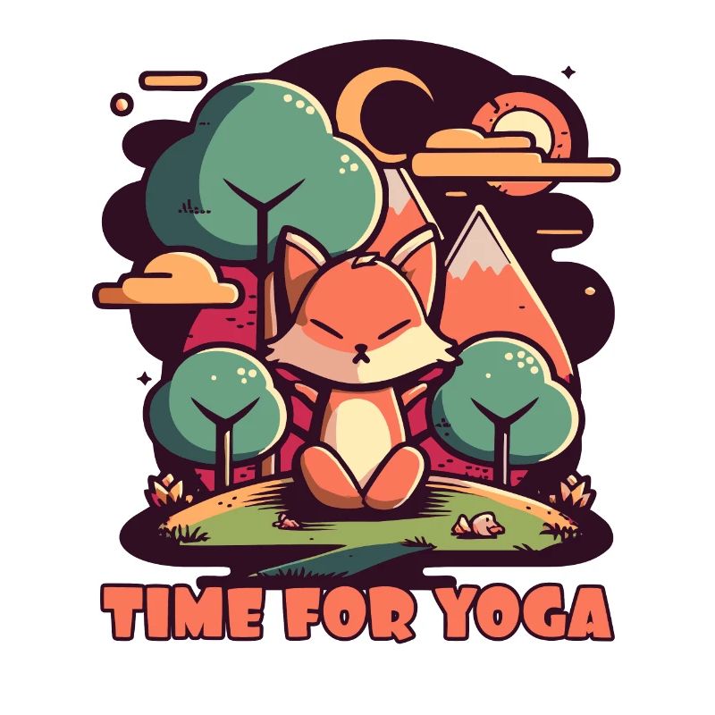 Time for yoga with a cute fox