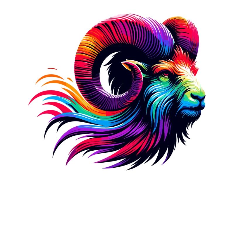 Widder Sternzeichen Lebendiges Regenbogen-Design